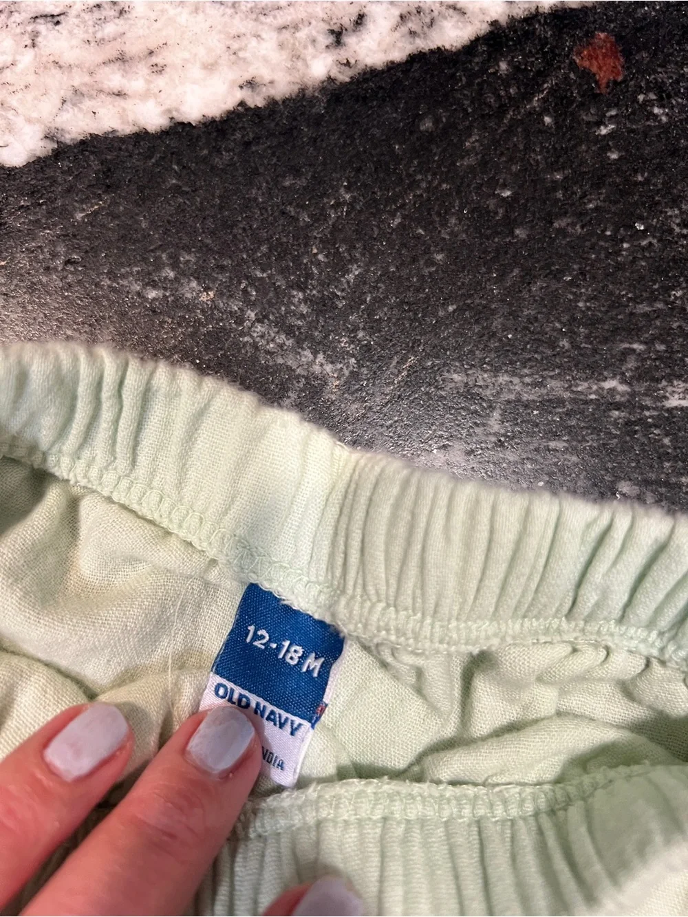 Old Navy Baby Girls Linen Blend Bubble Shorts Light Green 12-18M